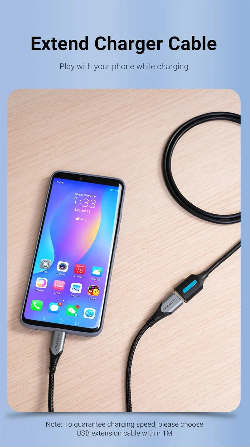 Tions USB 3.0-Verlängerungskabel, USB 3.0 2.0-Kabelverlängerung, Datenkabel für PC, Smart TV, Xbox One, SSD, schnelle Geschwindigkeit, USB-Verlängerungskabel