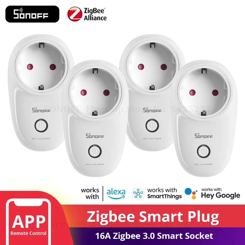 1-5PCS SONOFF S26R2ZB Zigbee Stecker 16A EU Outlet Timer Schalter Fernbedienung Buchse Arbeit mit ZigBee 3.0 Hub Zigbee2mqtt
