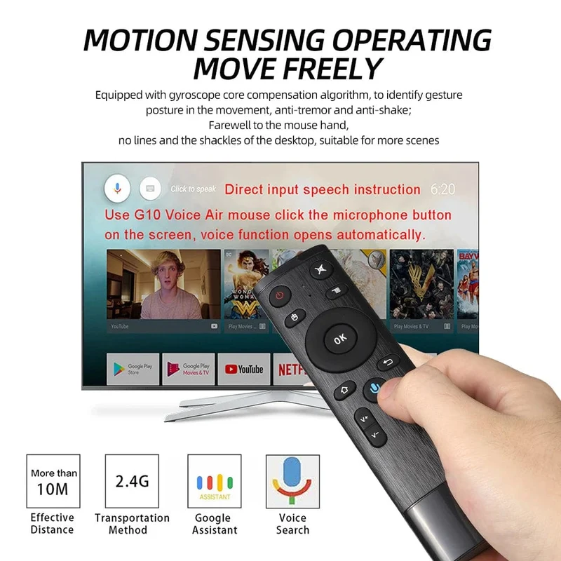 2.4G Drahtlose Sprachfernbedienung Q5 Air Mouse 3 Achsen Gyroskop Controller Mit USB Empfänger Für Computer Smart TV Android box