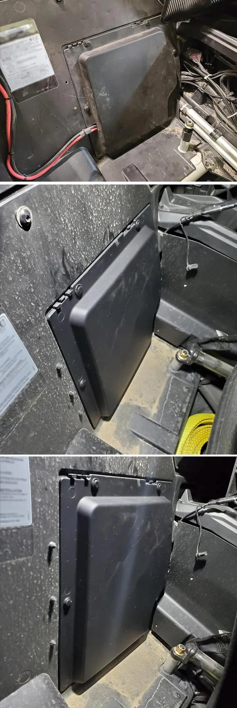 KEMIMOTO X3 UTV Batterieabdeckungsset aus schwarzem Kunststoff für Can-am Maverick X3, Maverick X3 MAX R RR 4x4 XRC Turbo DPS 2/4 Türen 2017+