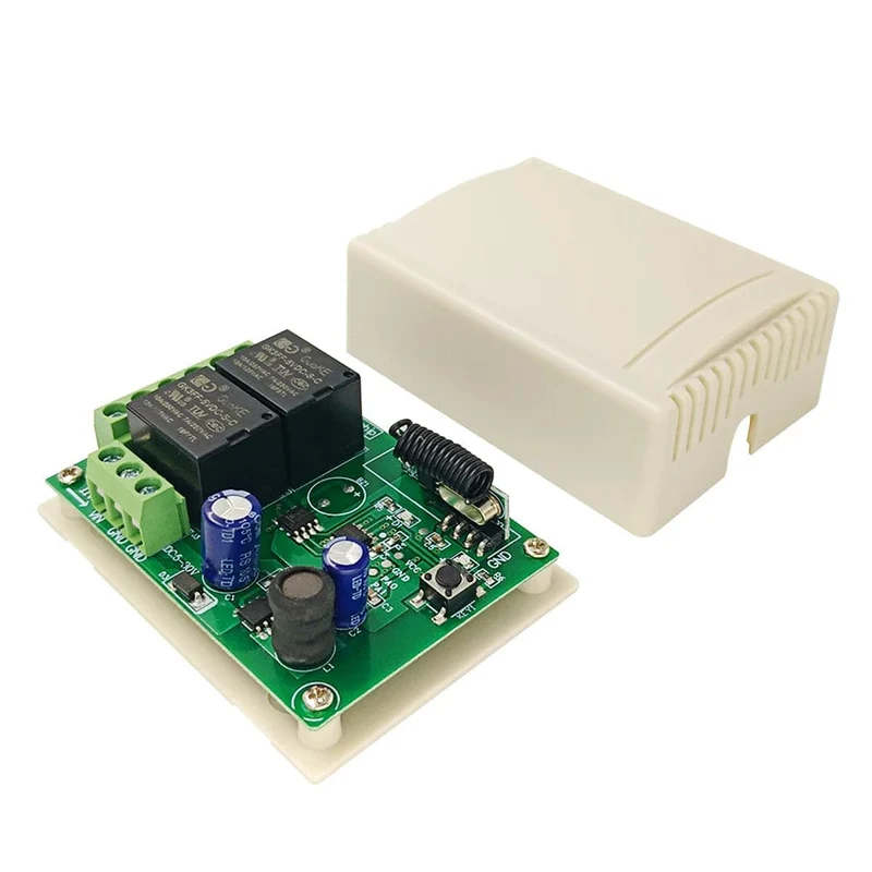 433.92 Mhz DC 6V 12V 24V 48V 60V Universeller drahtloser Fernbedienungsschalter 2 CH RF-Relaisempfängermodul DC5-30V für Smart Home