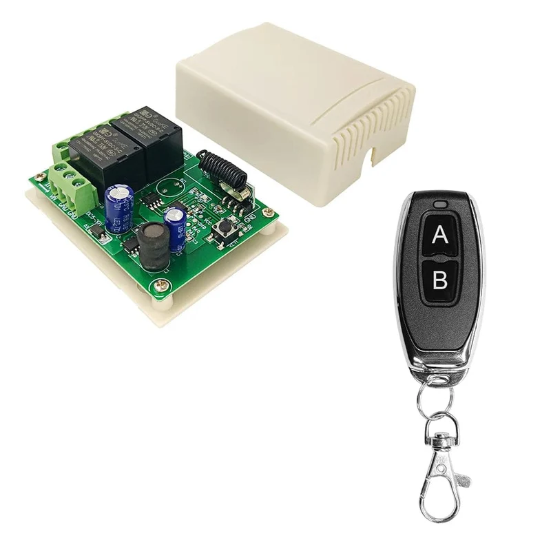 433.92 Mhz DC 6V 12V 24V 48V 60V Universeller drahtloser Fernbedienungsschalter 2 CH RF-Relaisempfängermodul DC5-30V für Smart Home