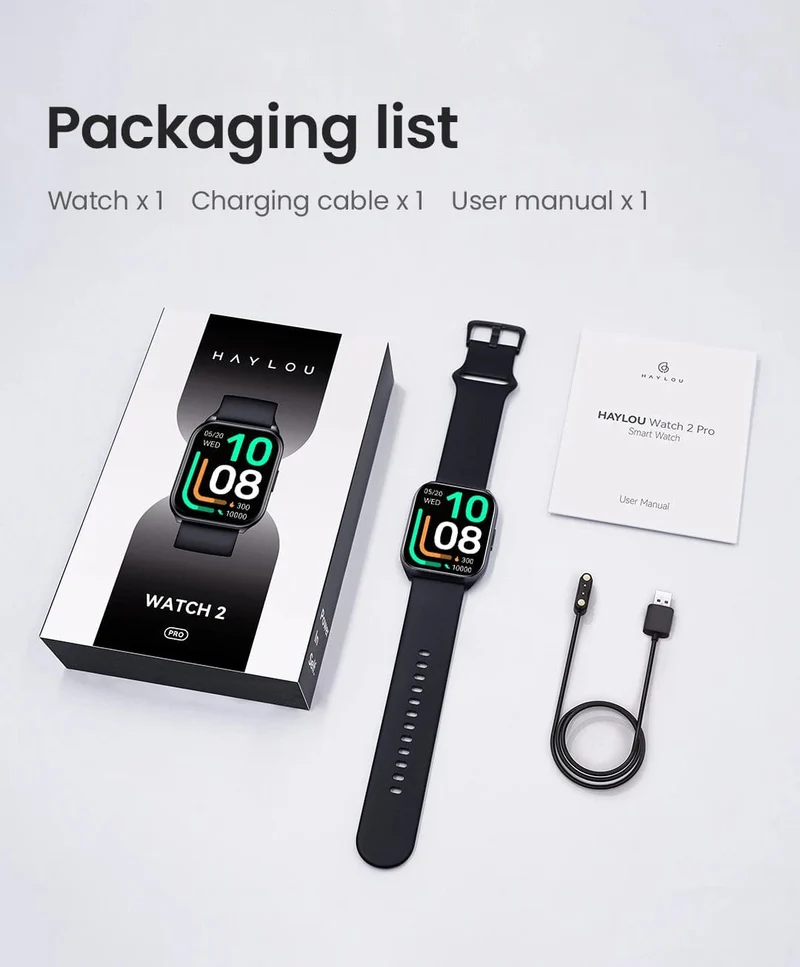 HAYLOU Watch 2 Pro (LS02 Pro) Smart Watch 1.85 Zoll HD-Display SpO2-Herzfrequenzmesser 100 Trainingsmodi Smartwatch für Männer und Frauen