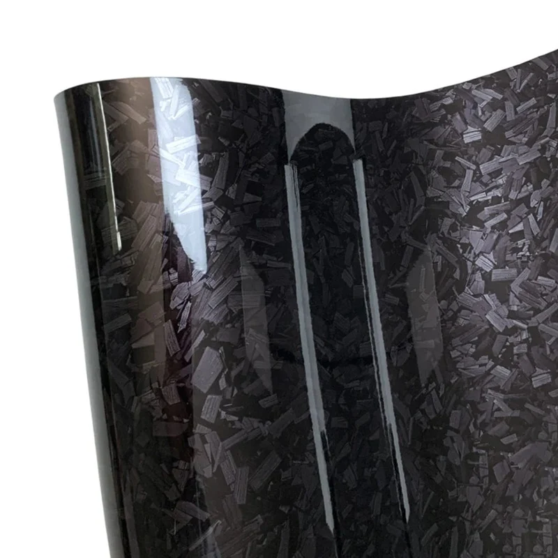 Carbonfaserfolie, glänzend, schwarz, Karosseriefolie, geschmiedete Carbonfaser-Vinylfolie, selbstklebender Aufkleber für Autozubehör