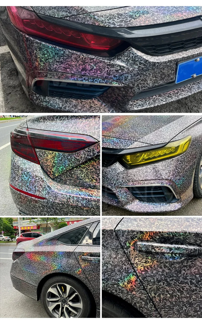 Carbonfaserfolie, glänzend, schwarz, Karosseriefolie, geschmiedete Carbonfaser-Vinylfolie, selbstklebender Aufkleber für Autozubehör