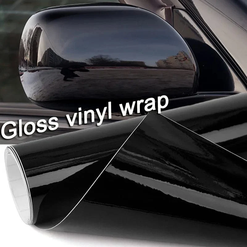 Auto Glanz Vinyl Wrap Film Schwarz Helle Farbe Aufkleber Auto Motorräder Körper Styling Aufkleber Dekoration Aufkleber Accessiries