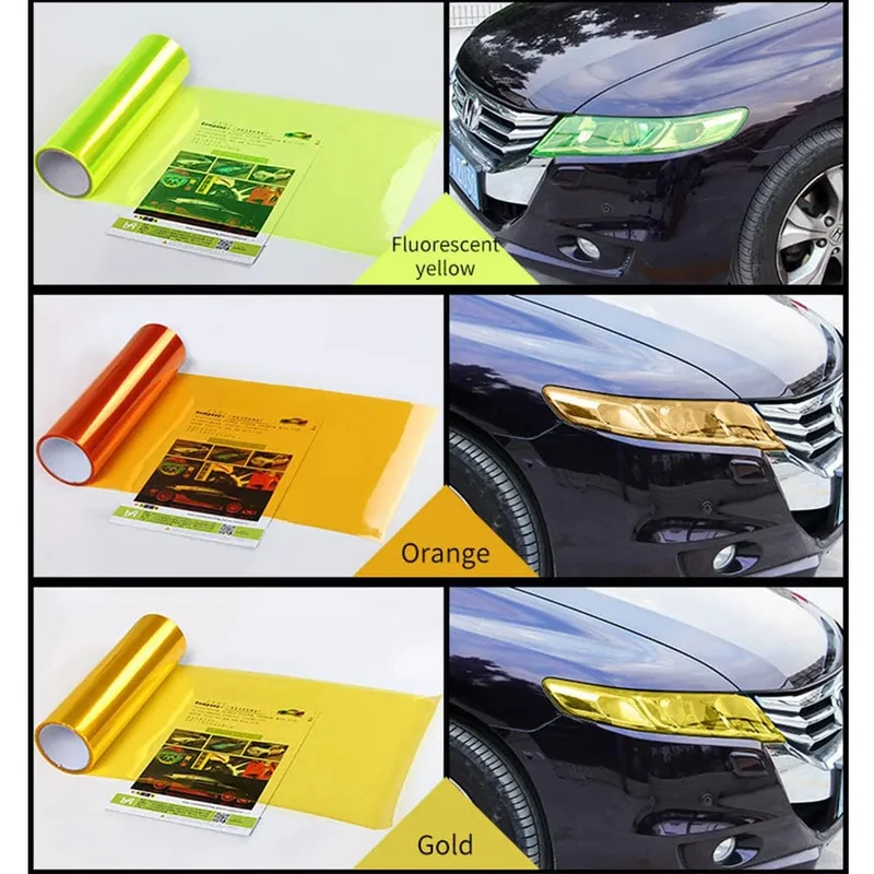 11 Farben Autolicht Scheinwerfer Rücklicht Tönungsfolie Vinylfolie Aufkleber Blatt Nebelscheinwerfer Rückleuchte Matt Rauchfolie 30x60cm