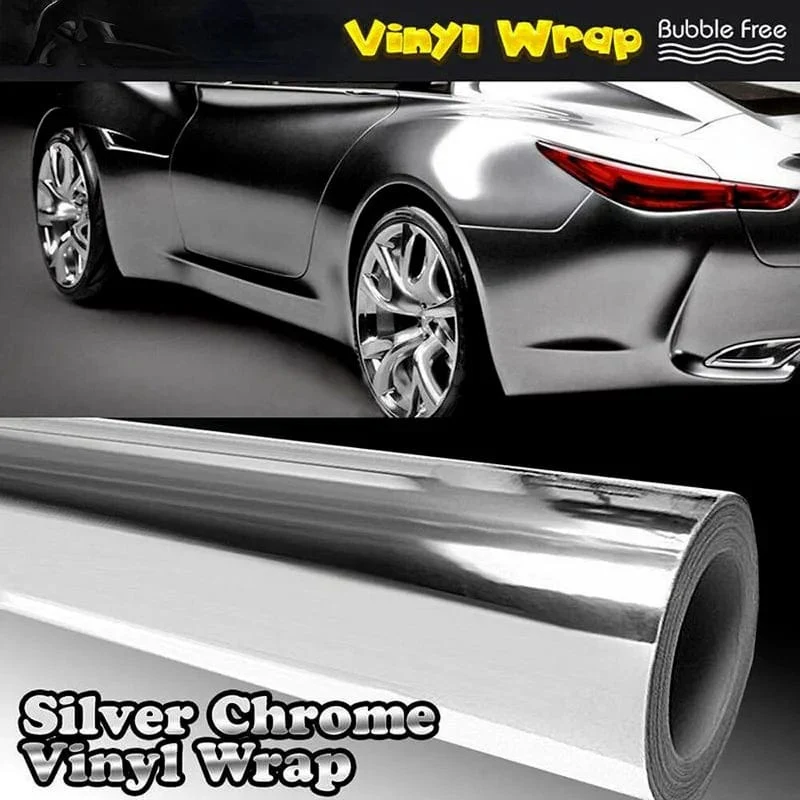 Silber Auto Auto Styling Karosserie Elektrobeschichtung Farbwechsel Film Verchromung Spiegel Vinyl Wrap Galvanisieren Aufkleber Abziehbild Blatt