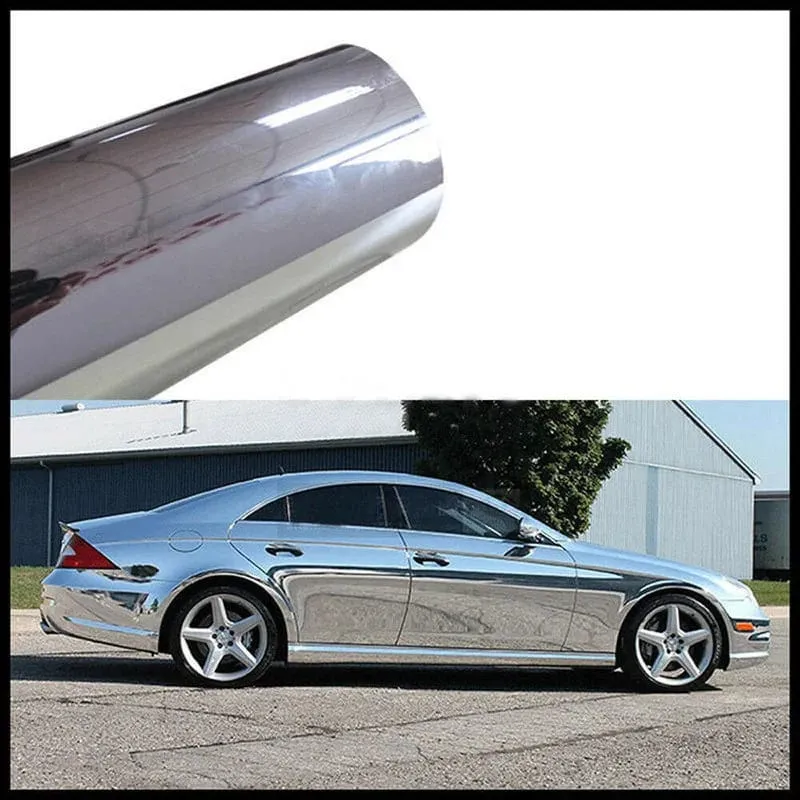 Silber Auto Auto Styling Karosserie Elektrobeschichtung Farbwechsel Film Verchromung Spiegel Vinyl Wrap Galvanisieren Aufkleber Abziehbild Blatt