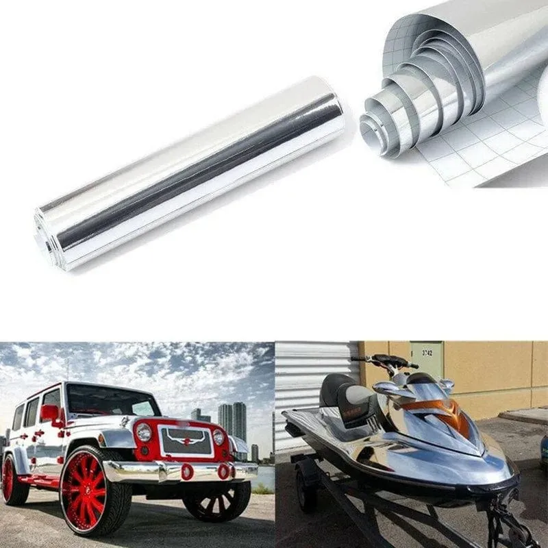 Silber Auto Auto Styling Karosserie Elektrobeschichtung Farbwechsel Film Verchromung Spiegel Vinyl Wrap Galvanisieren Aufkleber Abziehbild Blatt