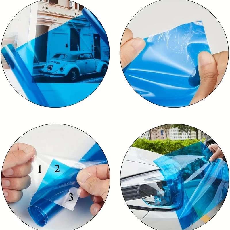 Farbwechselfolie für Autolampen, 39.37 Zoll x 11.81 Zoll, PVC-Material, Farbwechselfolie für Rückleuchten, Scheinwerfer und Nebelscheinwerfer