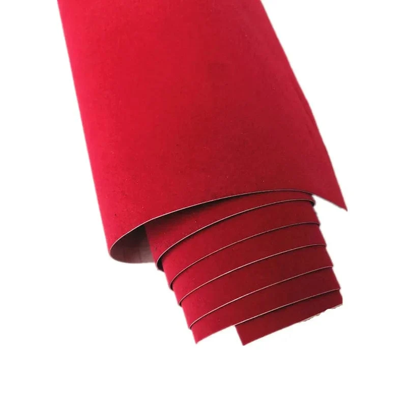 50*200 cm Premium Qualität Samt Wildleder Stoff Vinyl Auto Wrap Aufkleber Schwarz Rot Selbstklebende Samt tuch Film für Auto Styling