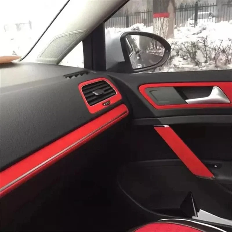 50*200 cm Premium Qualität Samt Wildleder Stoff Vinyl Auto Wrap Aufkleber Schwarz Rot Selbstklebende Samt tuch Film für Auto Styling