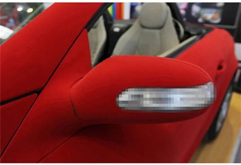 50*200 cm Premium Qualität Samt Wildleder Stoff Vinyl Auto Wrap Aufkleber Schwarz Rot Selbstklebende Samt tuch Film für Auto Styling