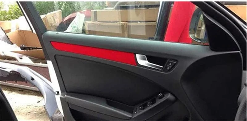 50*200 cm Premium Qualität Samt Wildleder Stoff Vinyl Auto Wrap Aufkleber Schwarz Rot Selbstklebende Samt tuch Film für Auto Styling