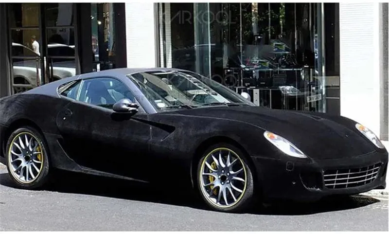 50*200 cm Premium Qualität Samt Wildleder Stoff Vinyl Auto Wrap Aufkleber Schwarz Rot Selbstklebende Samt tuch Film für Auto Styling