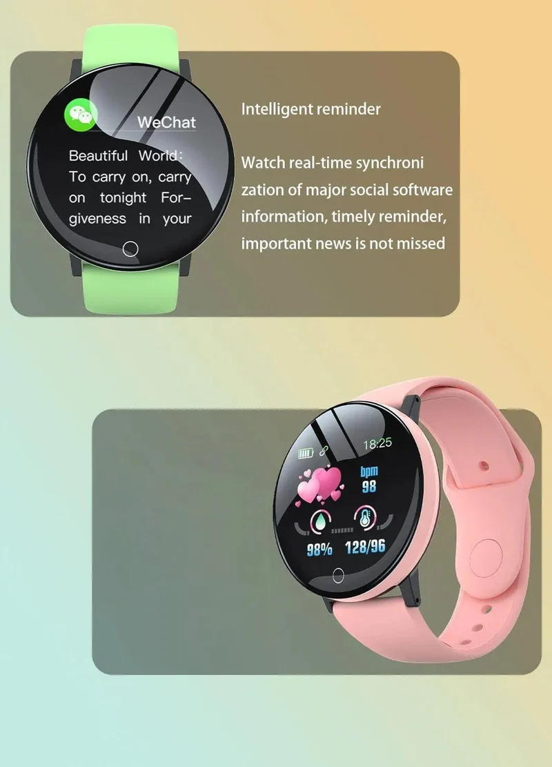 Neue D18 Multifunktionale Smart Watch Männer Frauen Bluetooth Verbunden Telefon Musik Fitness Sport Armband Schlaf Monitor Smartwatch