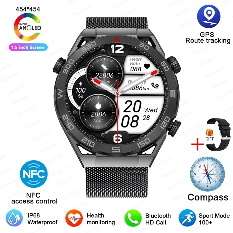 Für Huawei GT6 Pro Smart Watch Männer 390 * 390 HD-Bildschirm Herzfrequenz Bluetooth-Anruf IP67 wasserdichte Sport-SmartWatch für Xiaomi Apple