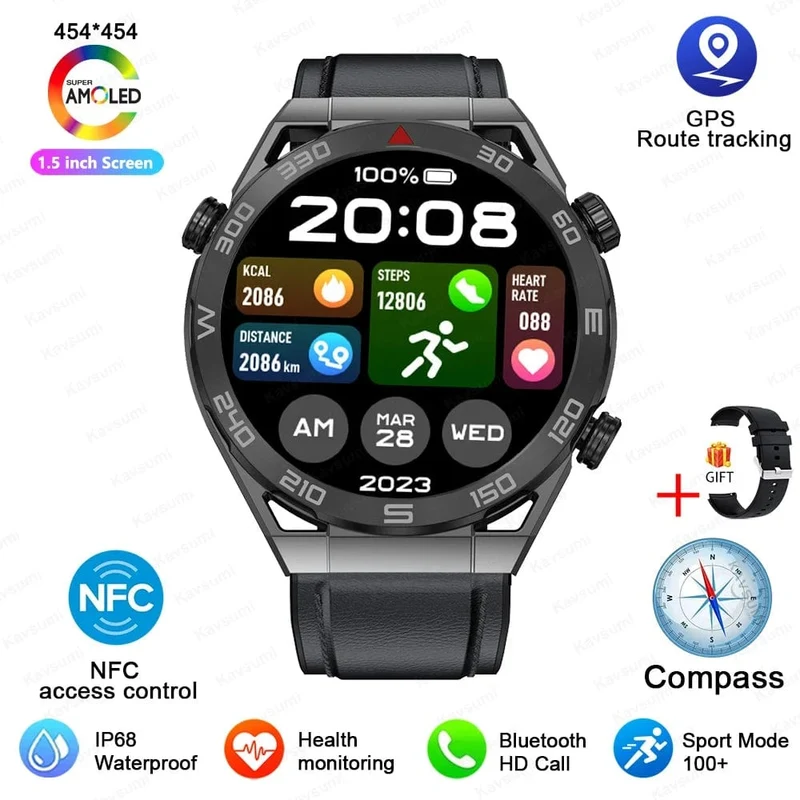 Für Huawei GT6 Pro Smart Watch Männer 390 * 390 HD-Bildschirm Herzfrequenz Bluetooth-Anruf IP67 wasserdichte Sport-SmartWatch für Xiaomi Apple