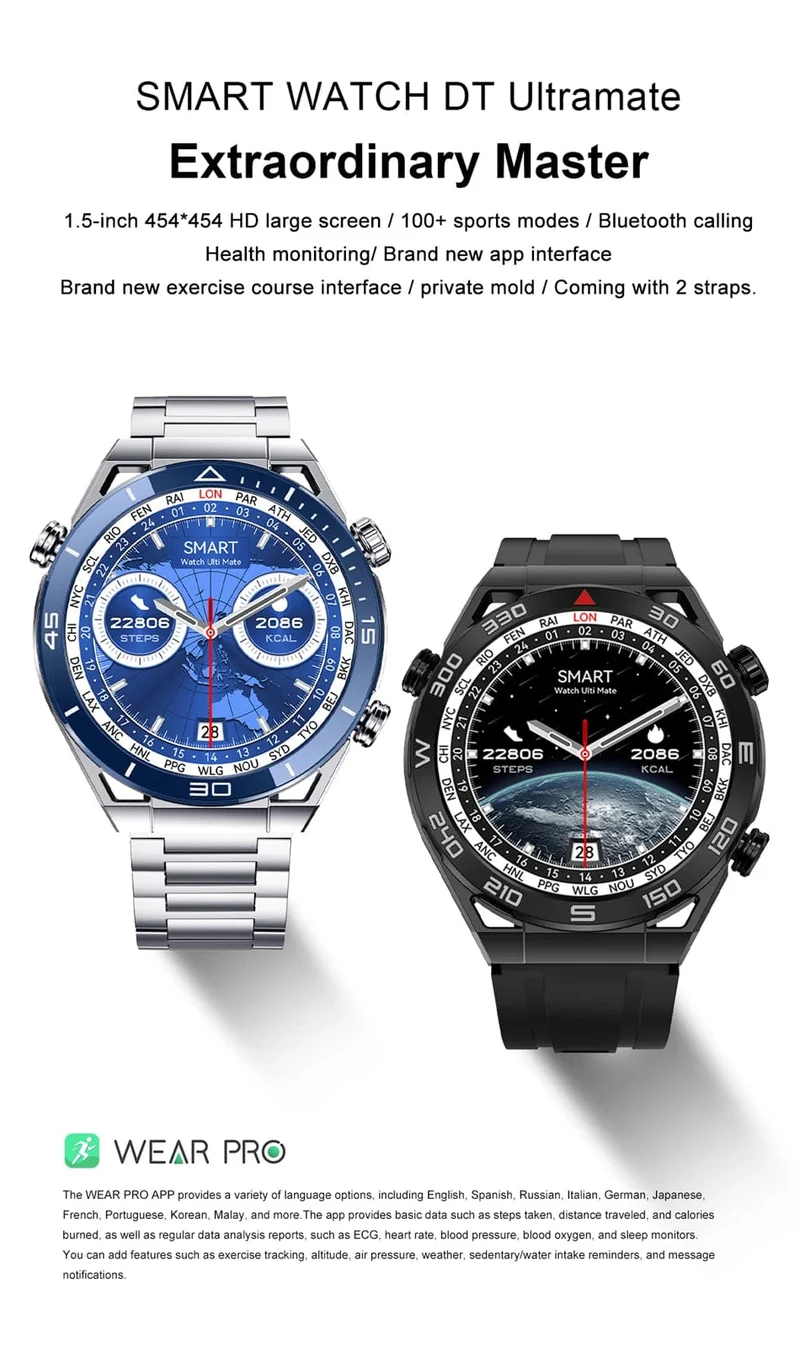 Für Huawei GT6 Pro Smart Watch Männer 390 * 390 HD-Bildschirm Herzfrequenz Bluetooth-Anruf IP67 wasserdichte Sport-SmartWatch für Xiaomi Apple