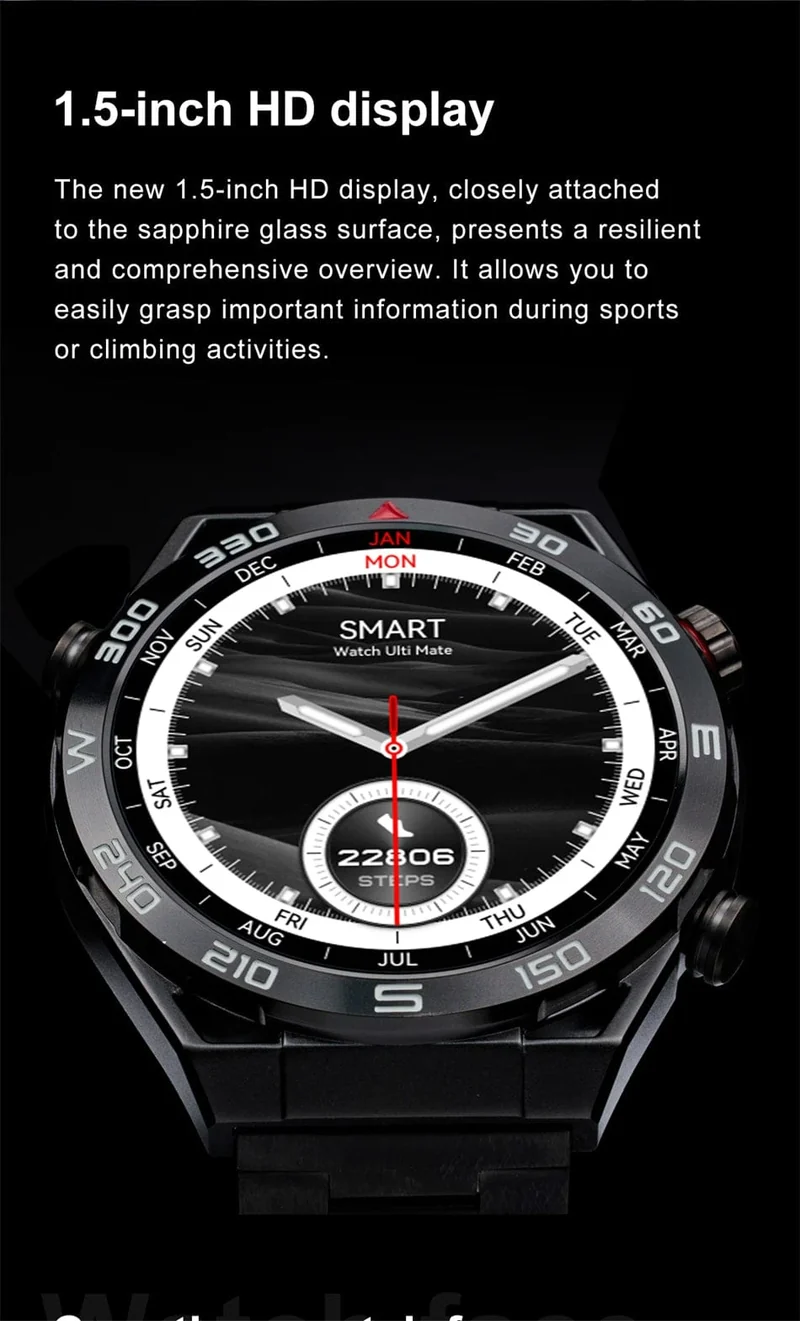 Für Huawei GT6 Pro Smart Watch Männer 390 * 390 HD-Bildschirm Herzfrequenz Bluetooth-Anruf IP67 wasserdichte Sport-SmartWatch für Xiaomi Apple