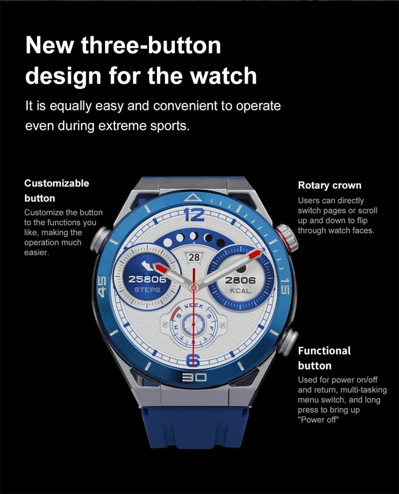 Für Huawei GT6 Pro Smart Watch Männer 390 * 390 HD-Bildschirm Herzfrequenz Bluetooth-Anruf IP67 wasserdichte Sport-SmartWatch für Xiaomi Apple