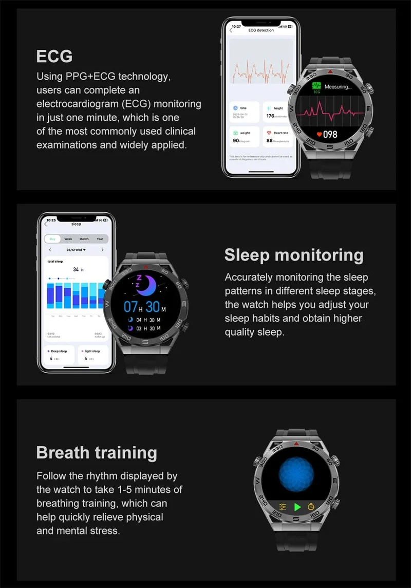 Für Huawei GT6 Pro Smart Watch Männer 390 * 390 HD-Bildschirm Herzfrequenz Bluetooth-Anruf IP67 wasserdichte Sport-SmartWatch für Xiaomi Apple