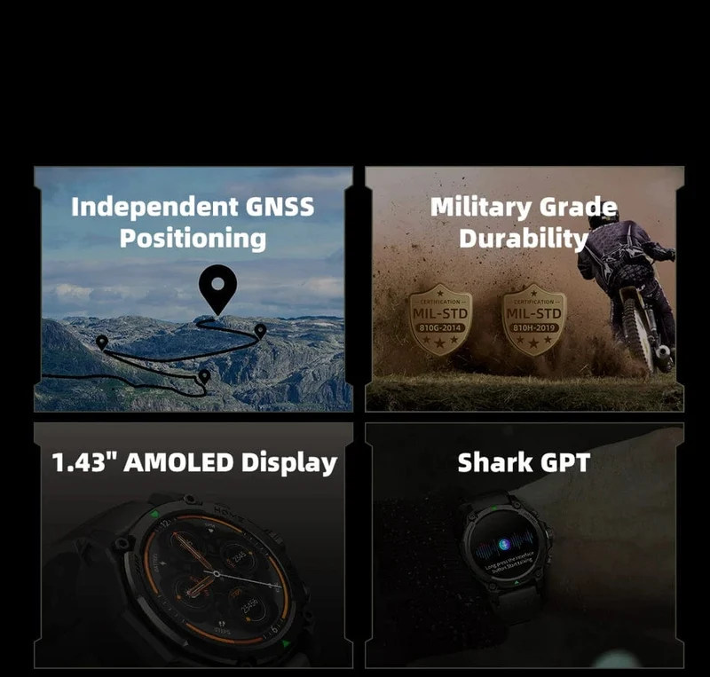 [Weltpremiere] Blackshark GS3 Smart Watch Globale Version 1.43"AMOLED-Display 5ATM 21 Tage Akkulaufzeit GPS-Satellitenpositionierung