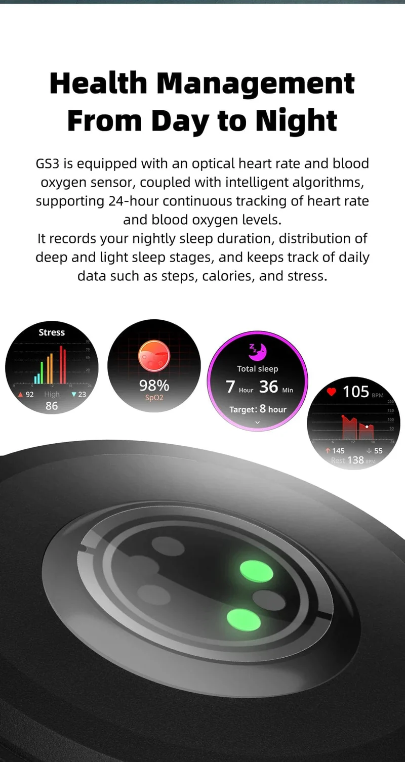 [Weltpremiere] Blackshark GS3 Smart Watch Globale Version 1.43"AMOLED-Display 5ATM 21 Tage Akkulaufzeit GPS-Satellitenpositionierung