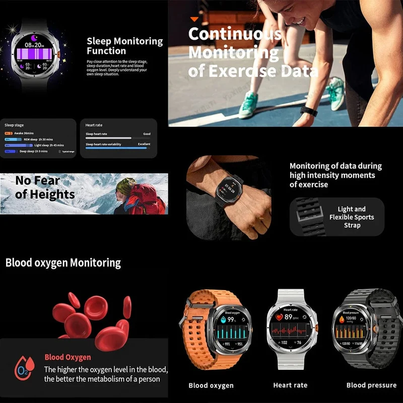 Für Samsung Galaxy Watch 7 Ultra GPS Kompass NFC Smart Watch Outdoor Sports Man AMOLED BT Call IP68 Galaxy 6 Verbesserte Smartwatch