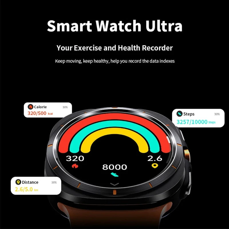 Für Samsung Galaxy Watch 7 Ultra GPS Kompass NFC Smart Watch Outdoor Sports Man AMOLED BT Call IP68 Galaxy 6 Verbesserte Smartwatch