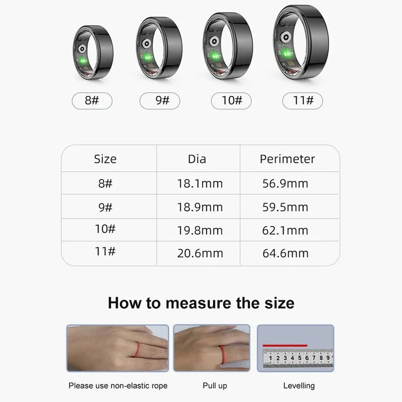 COLMI R02 Smart Ring Militärqualität Titanstahlgehäuse Gesundheitsüberwachung IP68 & 3ATM Wasserdicht Multisportmodi