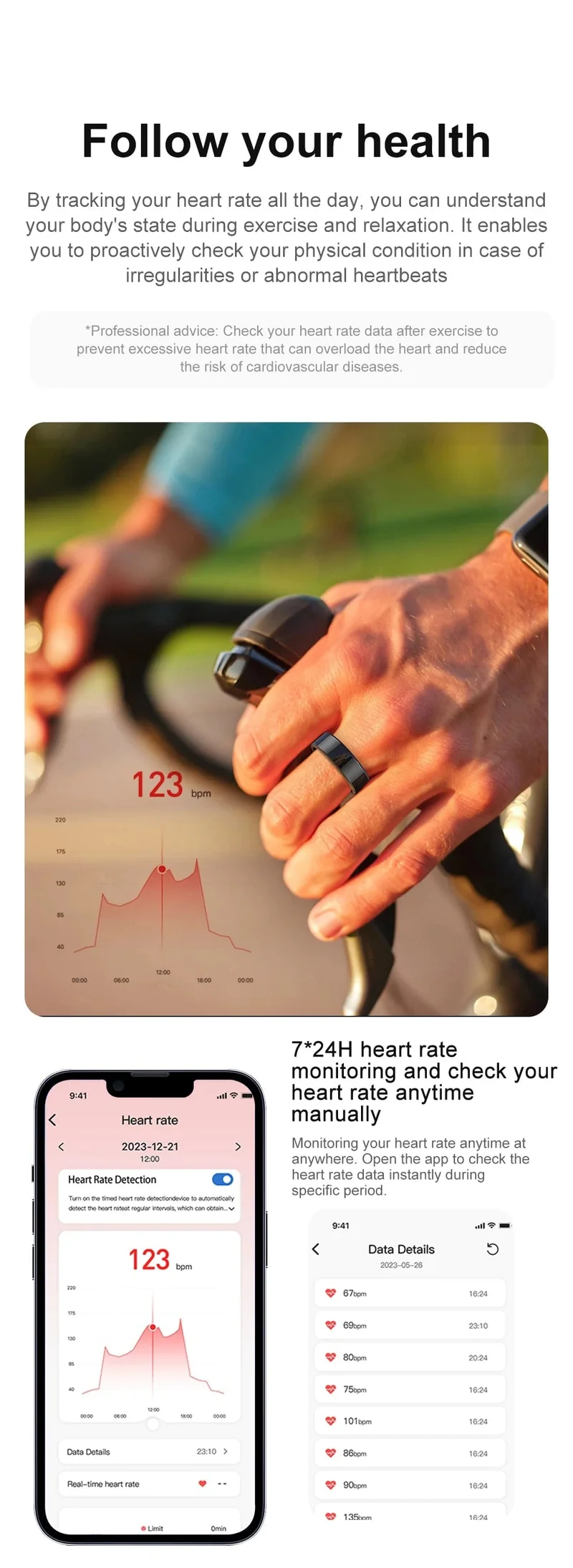 COLMI R02 Smart Ring Militärqualität Titanstahlgehäuse Gesundheitsüberwachung IP68 & 3ATM Wasserdicht Multisportmodi