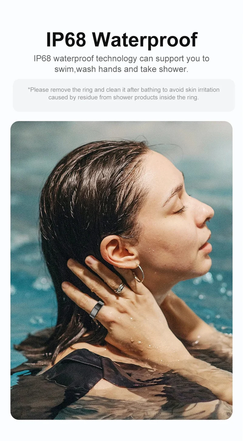COLMI R02 Smart Ring Militärqualität Titanstahlgehäuse Gesundheitsüberwachung IP68 & 3ATM Wasserdicht Multisportmodi