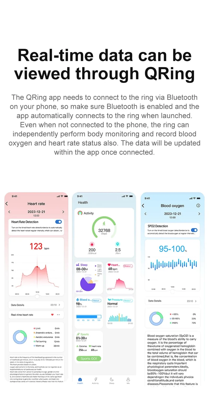 COLMI R02 Smart Ring Militärqualität Titanstahlgehäuse Gesundheitsüberwachung IP68 & 3ATM Wasserdicht Multisportmodi
