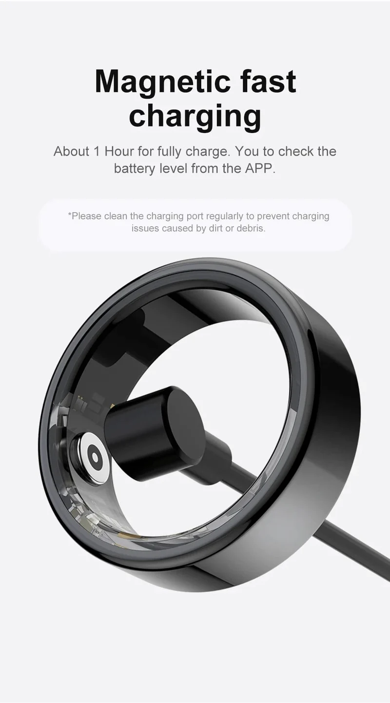 COLMI R02 Smart Ring Militärqualität Titanstahlgehäuse Gesundheitsüberwachung IP68 & 3ATM Wasserdicht Multisportmodi