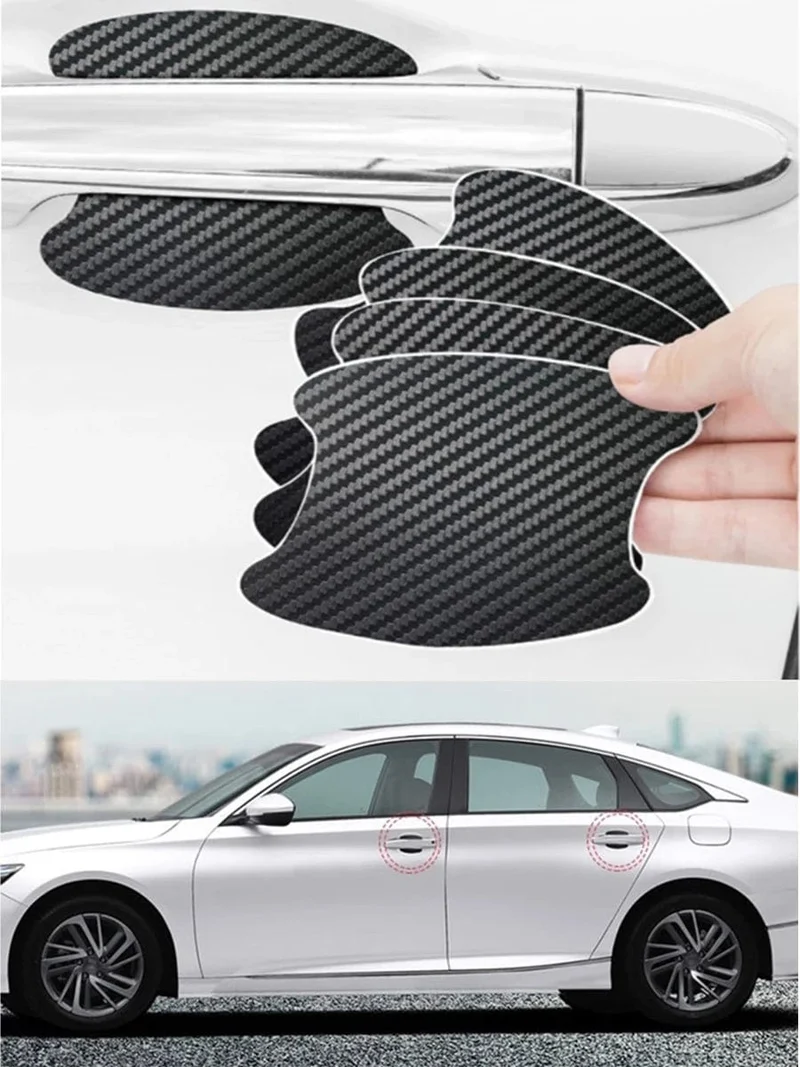 Autoaufkleber Anti-Kratzer Autotürgriff Carbon Fiber Protector Autos Griff Schutzfolie Styling Außenzubehör