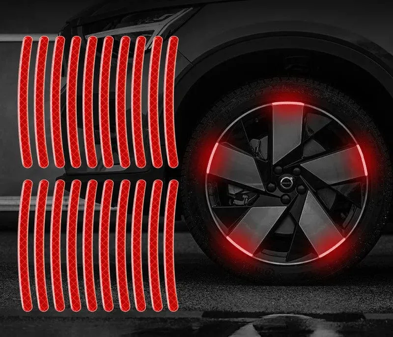 Auto Radnabe Reflektierende Streifen Türgriff Sicherheitswarnaufkleber Auto Heckwarnband Autoaufkleber Außenzubehör