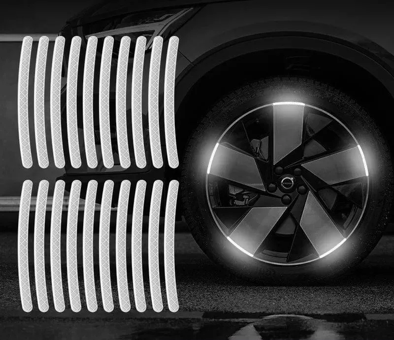 Auto Radnabe Reflektierende Streifen Türgriff Sicherheitswarnaufkleber Auto Heckwarnband Autoaufkleber Außenzubehör