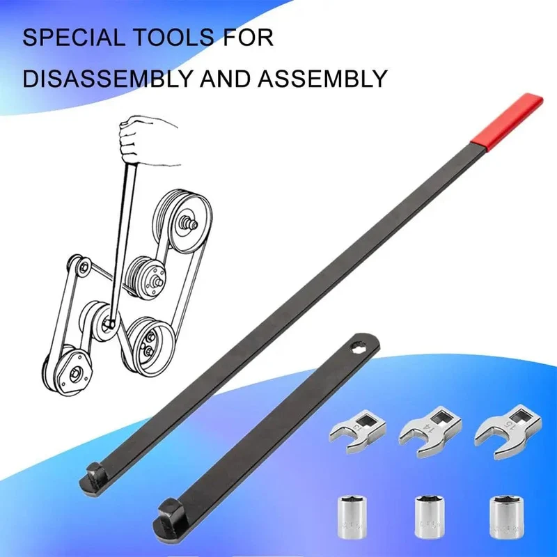 8-teiliges Spannrollen-Einstellschlüssel, Riemenspannung, Spannhebel-Werkzeug, Verlängerungsschlüssel, Werkstatt-Reparatur-Werkzeug