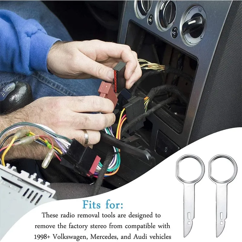 4-teiliges Autoradio-Entfernungswerkzeug, Stereo-Schlüssel, nützliches Radio-Stereo-Release-Entfernungs-Installationswerkzeug, Autoreparaturwerkzeug, Zubehör, Entfernungswerkzeug