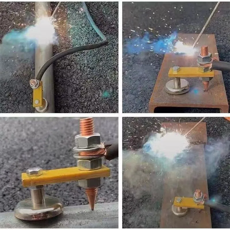 1 stücke Schweißen Magnet Kopf Magnetische Schweißen Erdung Klemme Halter Vorrichtung Starke Schweißer Blatt Metall Reparatur Maschine Erdung Draht Klemme