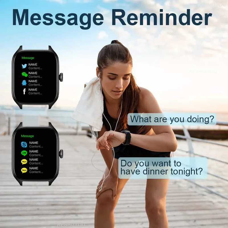 H9 Neue Smart Watch 2.01 Zoll HD-Display Anruf annehmen Nachrichtenvorschau Sportmodi DIY-Zifferblatt Wettervorhersage für Männer und Frauen