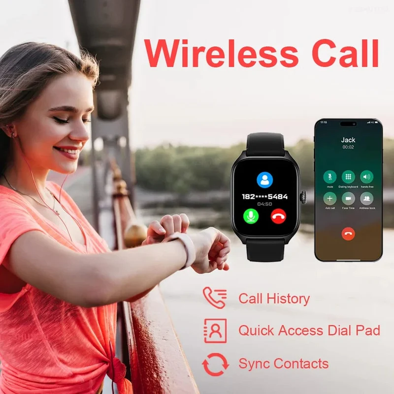 H9 Neue Smart Watch 2.01 Zoll HD-Display Anruf annehmen Nachrichtenvorschau Sportmodi DIY-Zifferblatt Wettervorhersage für Männer und Frauen