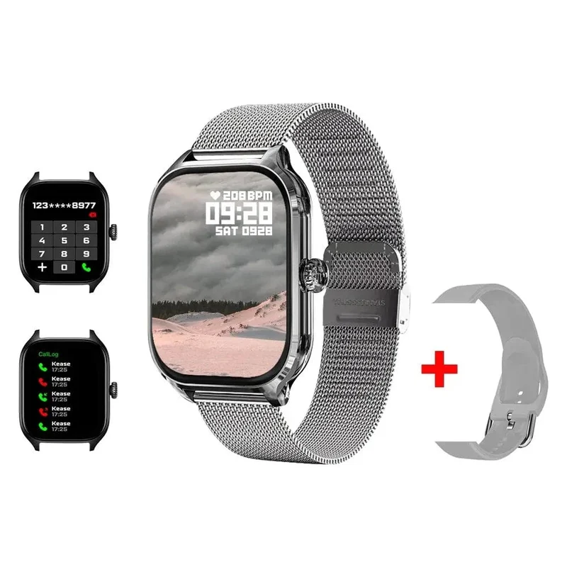 H9 Neue Smart Watch 2.01 Zoll HD-Display Anruf annehmen Nachrichtenvorschau Sportmodi DIY-Zifferblatt Wettervorhersage für Männer und Frauen