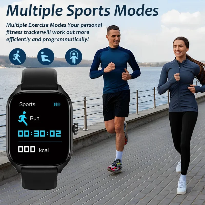 H9 Neue Smart Watch 2.01 Zoll HD-Display Anruf annehmen Nachrichtenvorschau Sportmodi DIY-Zifferblatt Wettervorhersage für Männer und Frauen