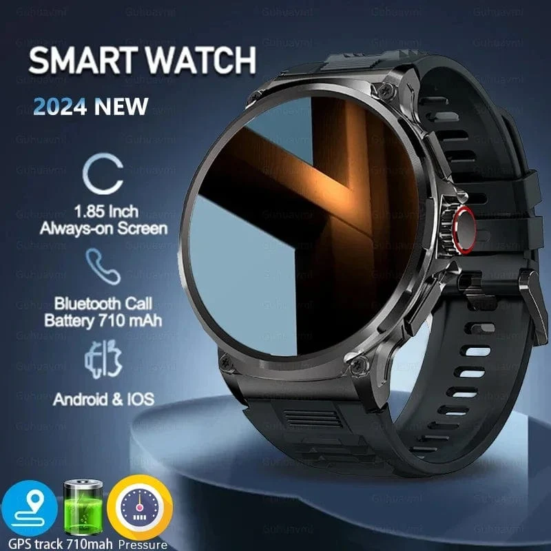 Für Xiaomi Huawei 1.85" Ultra HD Bluetooth Call Smart Watch Herren GPS Track 710mAH Großer Akku 400+Zifferblatt IP68Wasserdichte Smartwatch