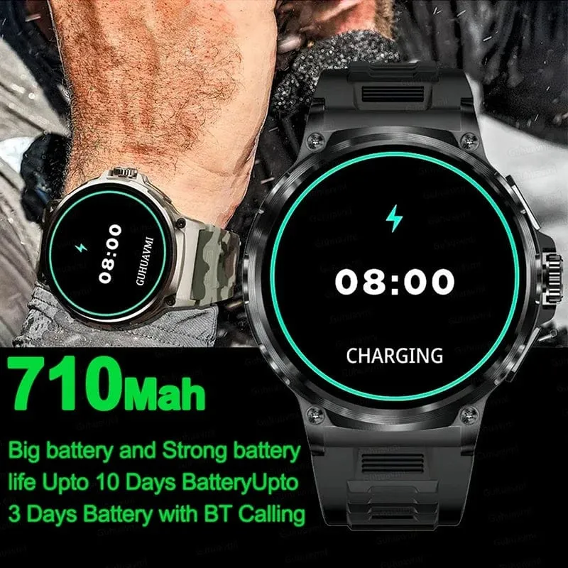 Für Xiaomi Huawei 1.85" Ultra HD Bluetooth Call Smart Watch Herren GPS Track 710mAH Großer Akku 400+Zifferblatt IP68Wasserdichte Smartwatch