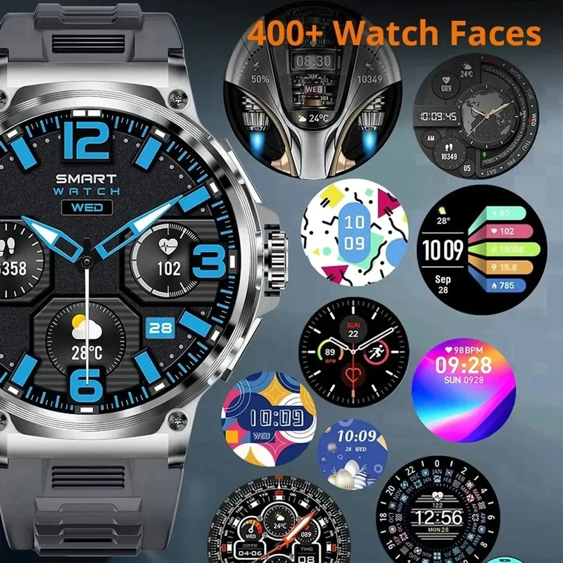 Für Xiaomi Huawei 1.85" Ultra HD Bluetooth Call Smart Watch Herren GPS Track 710mAH Großer Akku 400+Zifferblatt IP68Wasserdichte Smartwatch