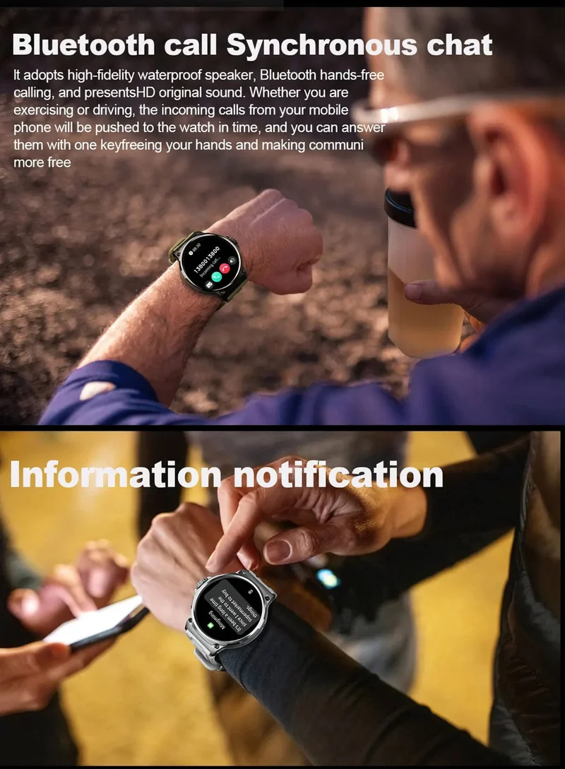 Für Xiaomi Huawei 1.85" Ultra HD Bluetooth Call Smart Watch Herren GPS Track 710mAH Großer Akku 400+Zifferblatt IP68Wasserdichte Smartwatch
